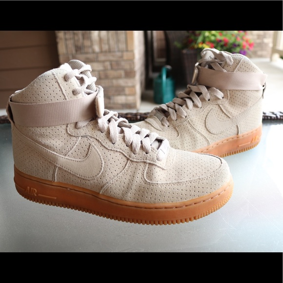 tan nike high tops womens